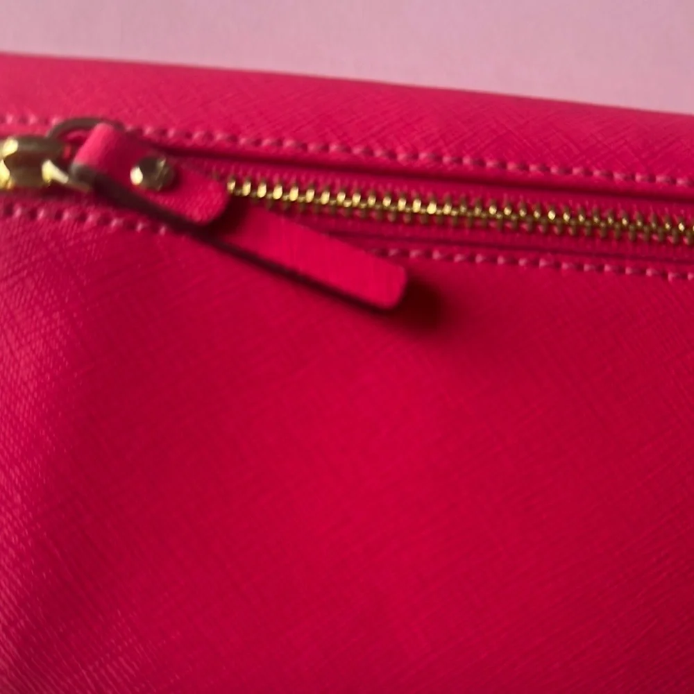 Kate Spade Pink Wallet Sleek Fold-Over Design (Inside plastic is stained)